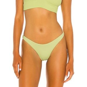 NWT L*SPACE Camacho ribbed green bikini bottom